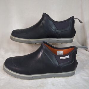 Grundens Deck Boss Fishing Shoes Mens 13 Rubber Slip On Black Ankle Boots 60009